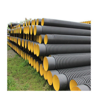 Het zwarte HDPE van SN8 6M Corrugated Versterkte Staal van Drainagepijpen